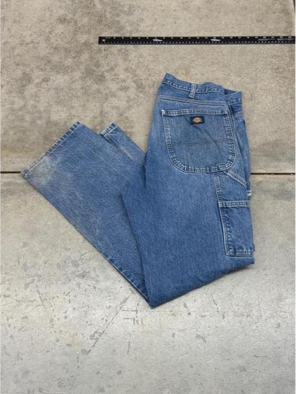 vintage dickies faded blue relaxed baggy fit jeans size 34 x 32